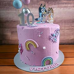 Pienk verjaarsdag koek